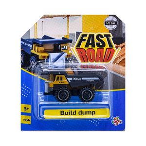 Carro Coleccionable Die Cast Amarillo Volqueta De Construcción Fast Road