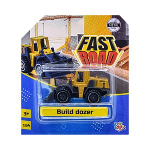 Carro Coleccionable Die Cast Constructor de Pala Fast Road Amarillo